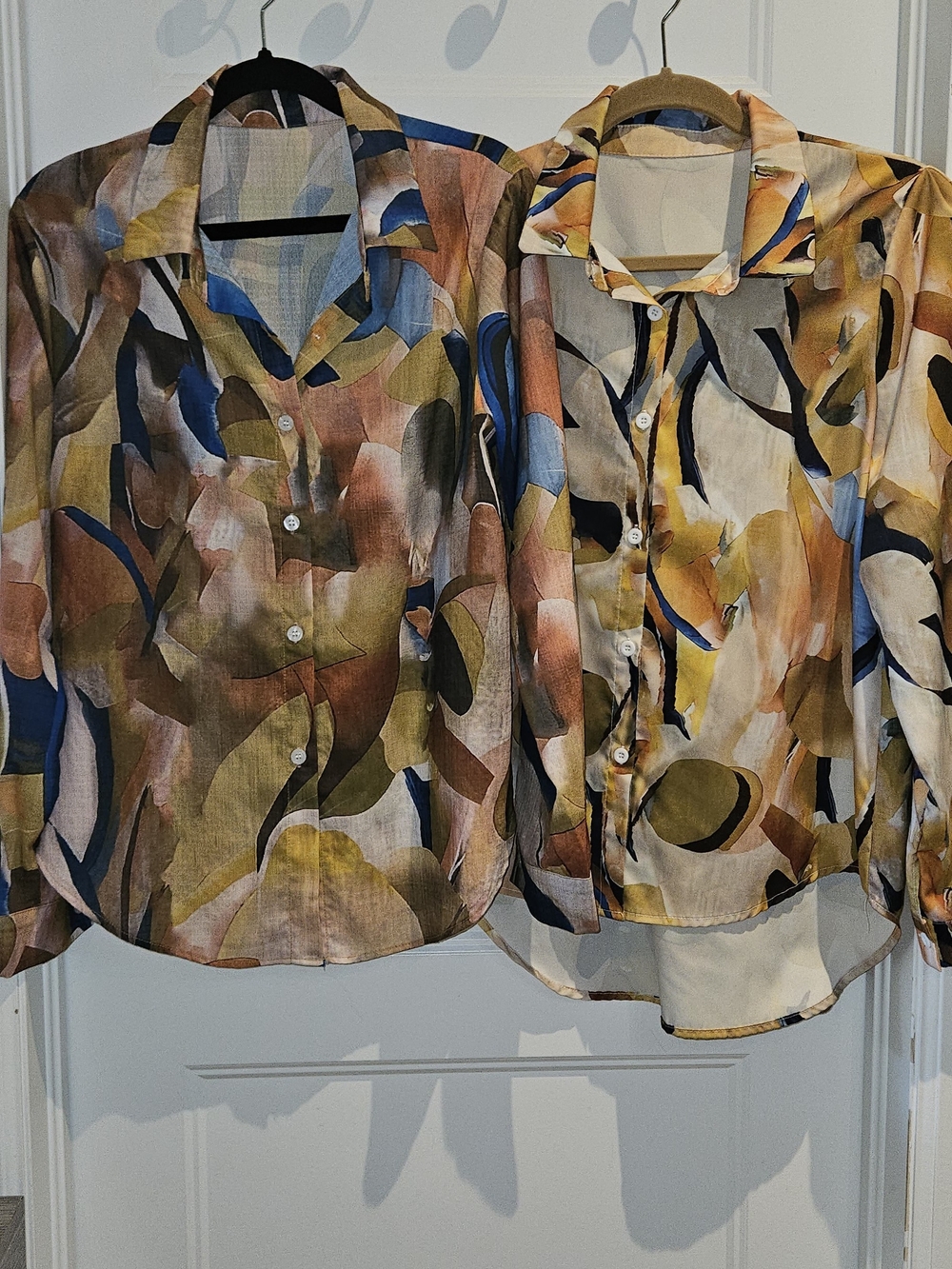 💖2/$20💖 Women's Abstract Print Button-Down Tops in Multi-Color- Set Of 2